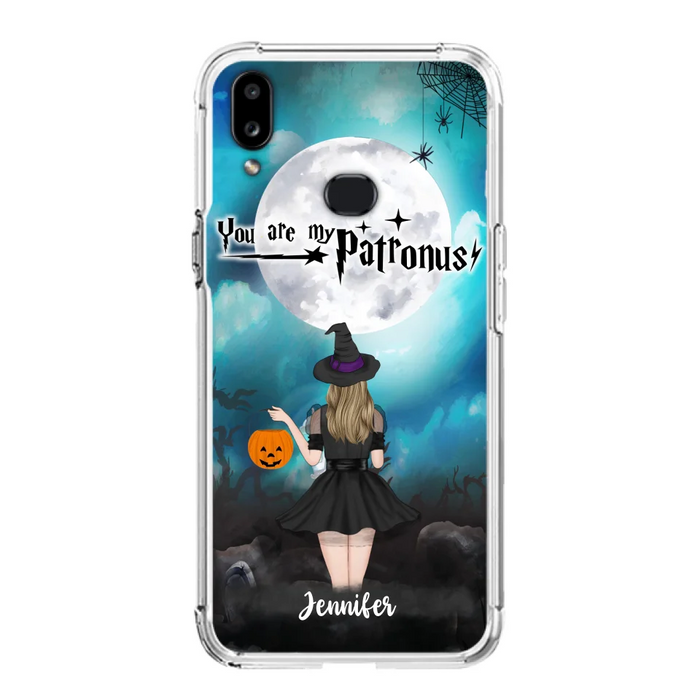 Custom Personalized Halloween Phone Case - Up to 3 Girls and 2 Cats - You Are My Patronus - Wiccan Decor/Pagan Decor