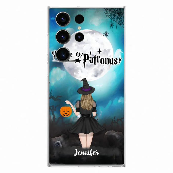 Custom Personalized Halloween Phone Case - Up to 3 Girls and 2 Cats - You Are My Patronus - Wiccan Decor/Pagan Decor