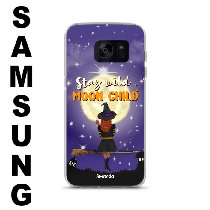 Custom Personalized Witchy Phone Case - Up to 3 Pets- Stay Wild Moon Child - Phone Case For iPhone, Samsung - OCEL9Z