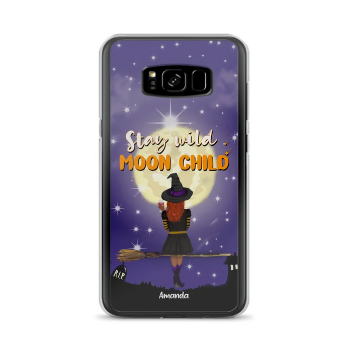 Custom Personalized Witchy Phone Case - Up to 3 Pets- Stay Wild Moon Child - Phone Case For iPhone, Samsung - OCEL9Z