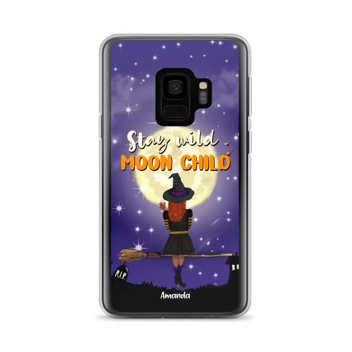 Custom Personalized Witchy Phone Case - Up to 3 Pets- Stay Wild Moon Child - Phone Case For iPhone, Samsung - OCEL9Z