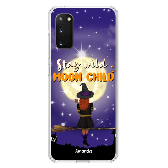 Custom Personalized Witchy Phone Case - Up to 3 Pets- Stay Wild Moon Child - Phone Case For iPhone, Samsung - OCEL9Z