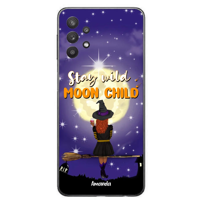 Custom Personalized Witchy Phone Case - Up to 3 Pets- Stay Wild Moon Child - Phone Case For iPhone, Samsung - OCEL9Z