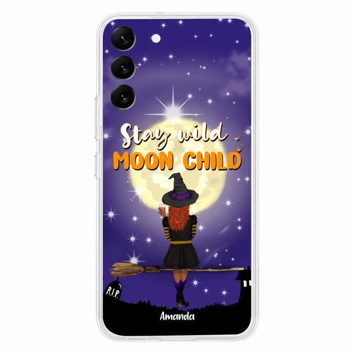 Custom Personalized Witchy Phone Case - Up to 3 Pets- Stay Wild Moon Child - Phone Case For iPhone, Samsung - OCEL9Z