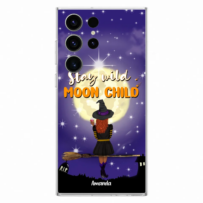 Custom Personalized Witchy Phone Case - Up to 3 Pets- Stay Wild Moon Child - Phone Case For iPhone, Samsung - OCEL9Z