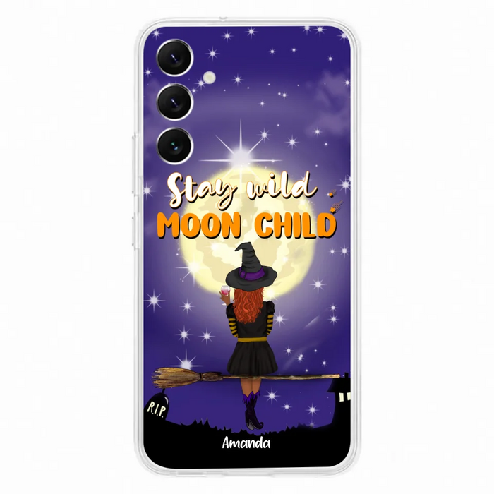 Custom Personalized Witchy Phone Case - Up to 3 Pets- Stay Wild Moon Child - Phone Case For iPhone, Samsung - OCEL9Z