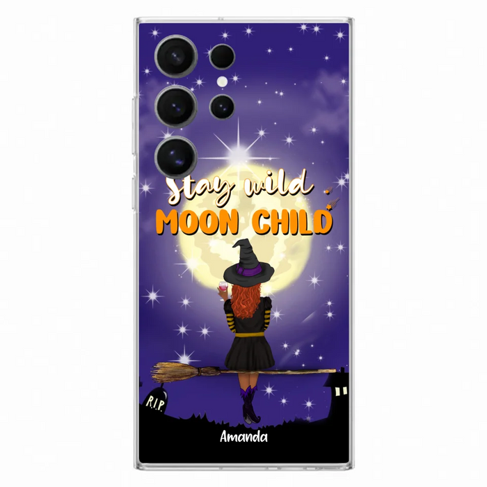 Custom Personalized Witchy Phone Case - Up to 3 Pets- Stay Wild Moon Child - Phone Case For iPhone, Samsung - OCEL9Z