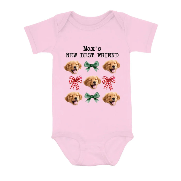 Custom Personalized Coquettee Baby Onesie - Gift Idea For Christmas/ Dog Lover - Upload Dog's Face - New Best Friend