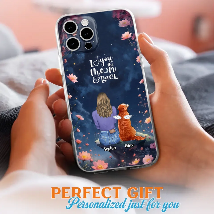 Custom Personalized Pet Phone Case - Gift Idea For Dog/ Cat/ Rabbit Owner - Case For iPhone/ Samsung - I Love You To The Moon & Back