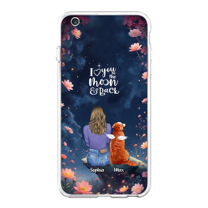 Custom Personalized Pet Phone Case - Gift Idea For Dog/ Cat/ Rabbit Owner - Case For iPhone/ Samsung - I Love You To The Moon & Back