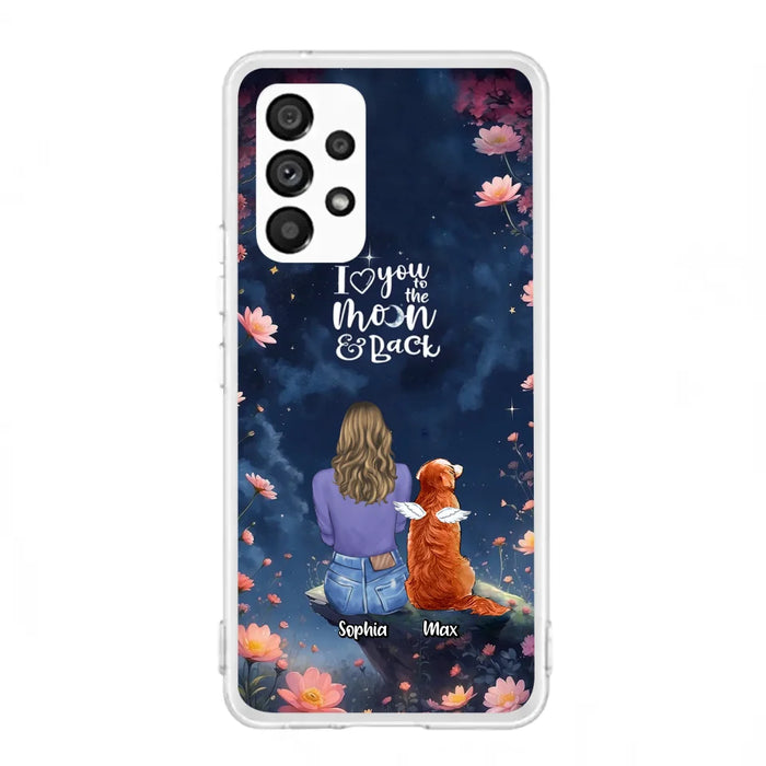 Custom Personalized Pet Phone Case - Gift Idea For Dog/ Cat/ Rabbit Owner - Case For iPhone/ Samsung - I Love You To The Moon & Back