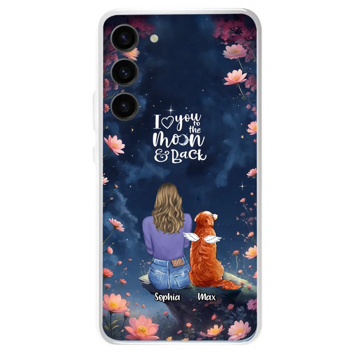 Custom Personalized Pet Phone Case - Gift Idea For Dog/ Cat/ Rabbit Owner - Case For iPhone/ Samsung - I Love You To The Moon & Back