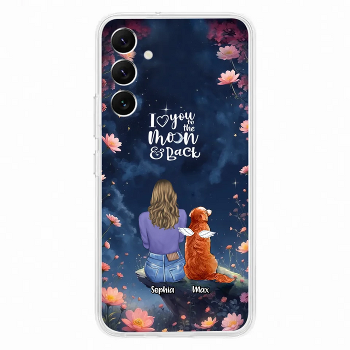 Custom Personalized Pet Phone Case - Gift Idea For Dog/ Cat/ Rabbit Owner - Case For iPhone/ Samsung - I Love You To The Moon & Back