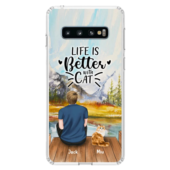 Custom Personalized Cat Dad Phone Case - Gifts For Cat Lovers With Upto 4 Cats - Best Cat Dad Ever - Case For iPhone, Samsung And Xiaomi