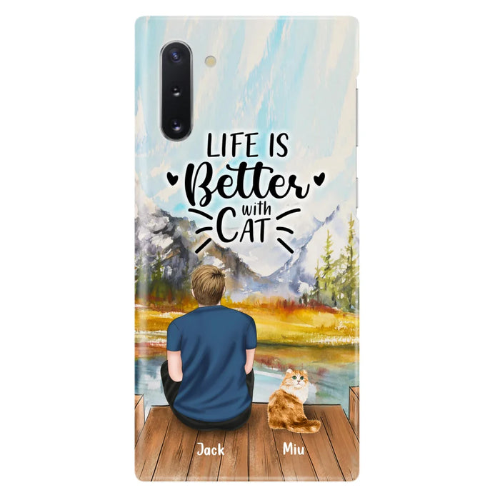 Custom Personalized Cat Dad Phone Case - Gifts For Cat Lovers With Upto 4 Cats - Best Cat Dad Ever - Case For iPhone, Samsung And Xiaomi