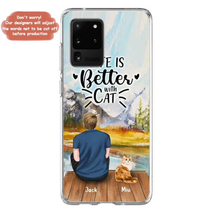 Custom Personalized Cat Dad Phone Case - Gifts For Cat Lovers With Upto 4 Cats - Best Cat Dad Ever - Case For iPhone, Samsung And Xiaomi