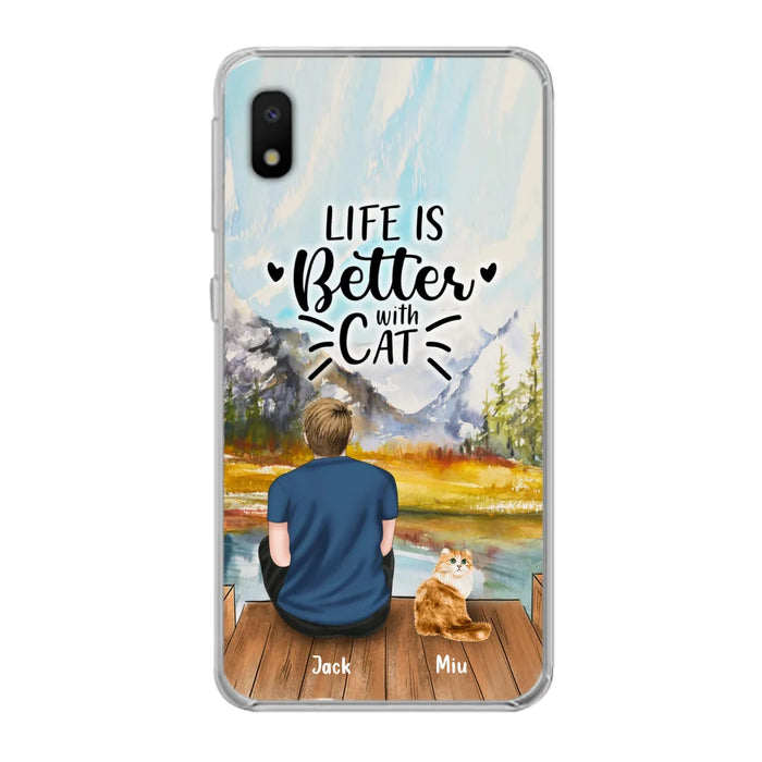 Custom Personalized Cat Dad Phone Case - Gifts For Cat Lovers With Upto 4 Cats - Best Cat Dad Ever - Case For iPhone, Samsung And Xiaomi