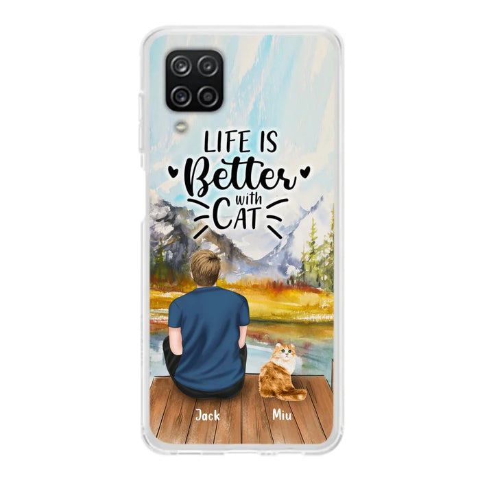 Custom Personalized Cat Dad Phone Case - Gifts For Cat Lovers With Upto 4 Cats - Best Cat Dad Ever - Case For iPhone, Samsung And Xiaomi