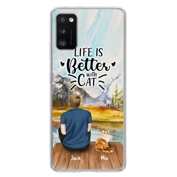 Custom Personalized Cat Dad Phone Case - Gifts For Cat Lovers With Upto 4 Cats - Best Cat Dad Ever - Case For iPhone, Samsung And Xiaomi