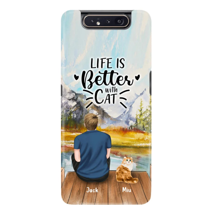 Custom Personalized Cat Dad Phone Case - Gifts For Cat Lovers With Upto 4 Cats - Best Cat Dad Ever - Case For iPhone, Samsung And Xiaomi