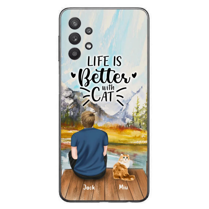 Custom Personalized Cat Dad Phone Case - Gifts For Cat Lovers With Upto 4 Cats - Best Cat Dad Ever - Case For iPhone, Samsung And Xiaomi