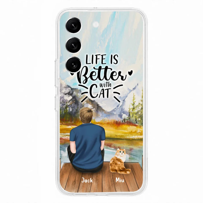 Custom Personalized Cat Dad Phone Case - Gifts For Cat Lovers With Upto 4 Cats - Best Cat Dad Ever - Case For iPhone, Samsung And Xiaomi