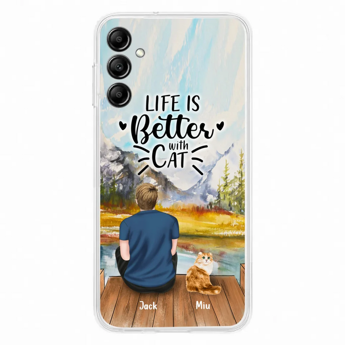 Custom Personalized Cat Dad Phone Case - Gifts For Cat Lovers With Upto 4 Cats - Best Cat Dad Ever - Case For iPhone, Samsung And Xiaomi