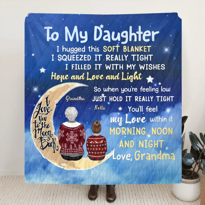 Custom Personalized To My Daughter Quilt/Single Layer Fleece Blanket - Gift Idea For Daughter/Son/Granddaughter/Grandson/Nephew/Niece - I Hugged This Soft Blanket