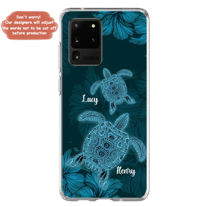 Custom Personalized Turtle Phone Case - Upto 6 Turtles - Case For iPhone, Samsung and Xiaomi