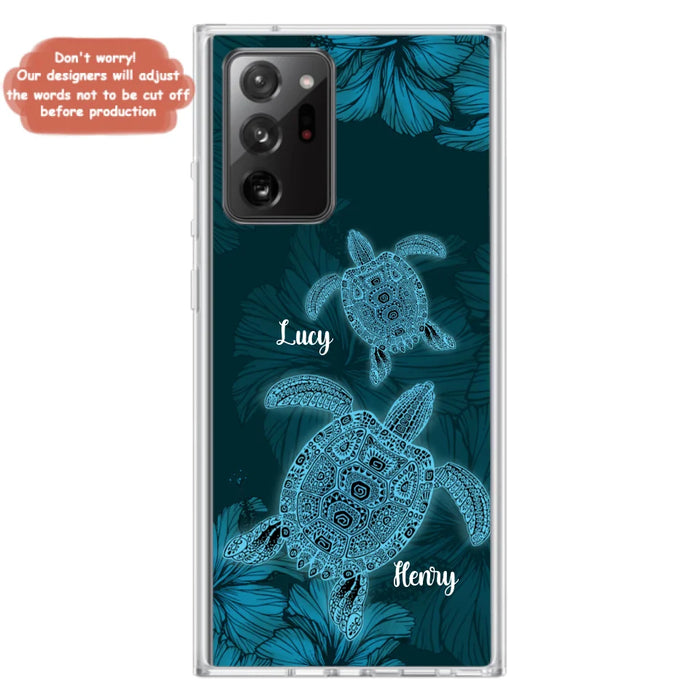 Custom Personalized Turtle Phone Case - Upto 6 Turtles - Case For iPhone, Samsung and Xiaomi