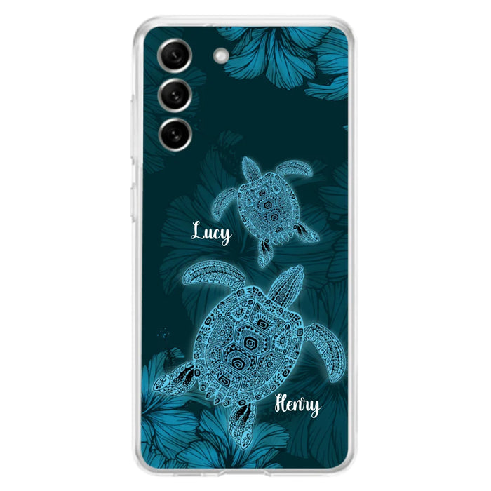 Custom Personalized Turtle Phone Case - Upto 6 Turtles - Case For iPhone, Samsung and Xiaomi