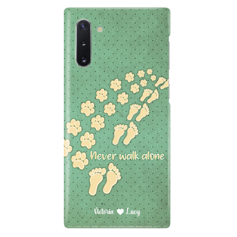 Personalized Dogs's Paws Phone Case - Best Gift Idea For Dog Lovers With Up to 3 Dogs's Paws - Never Walk ALone - Case For iPhone, Samsung And Xiaomi