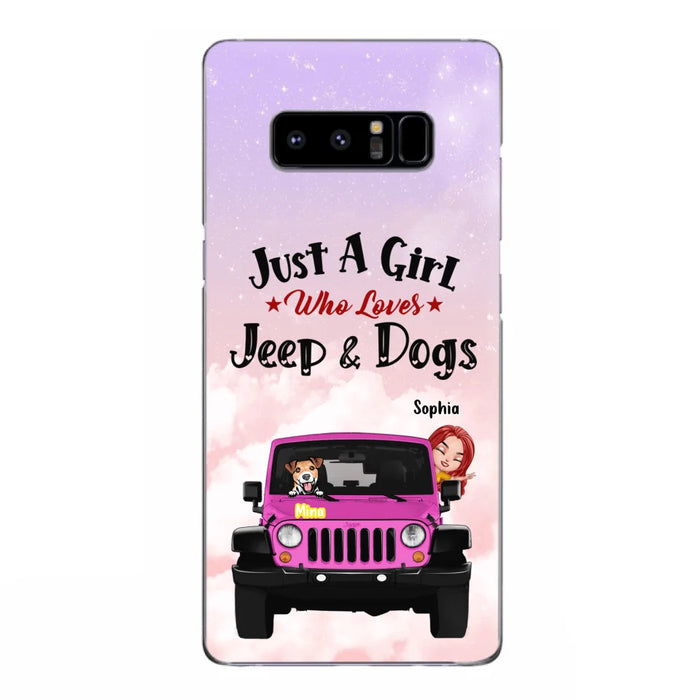 Custom Personalized Dog Mom & Off-road Phone Case- Up to 5 Dogs - Best Gift For Dog Lovers/Mother's Day - Just A Girl - Cases For iPhone And Samsung