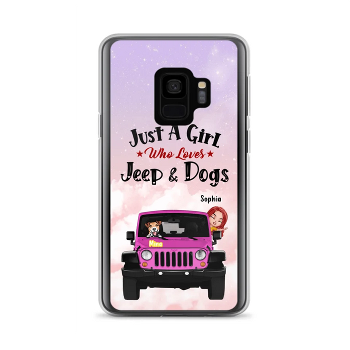 Custom Personalized Dog Mom & Off-road Phone Case- Up to 5 Dogs - Best Gift For Dog Lovers/Mother's Day - Just A Girl - Cases For iPhone And Samsung