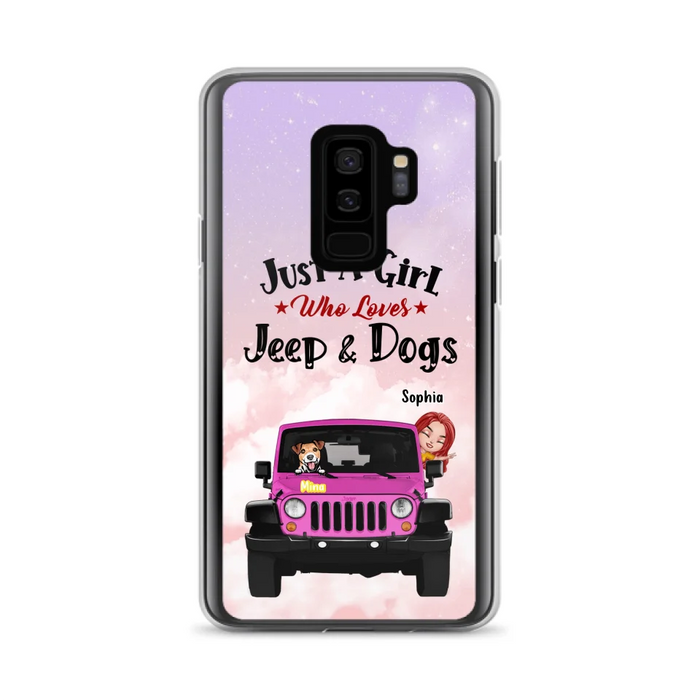 Custom Personalized Dog Mom & Off-road Phone Case- Up to 5 Dogs - Best Gift For Dog Lovers/Mother's Day - Just A Girl - Cases For iPhone And Samsung