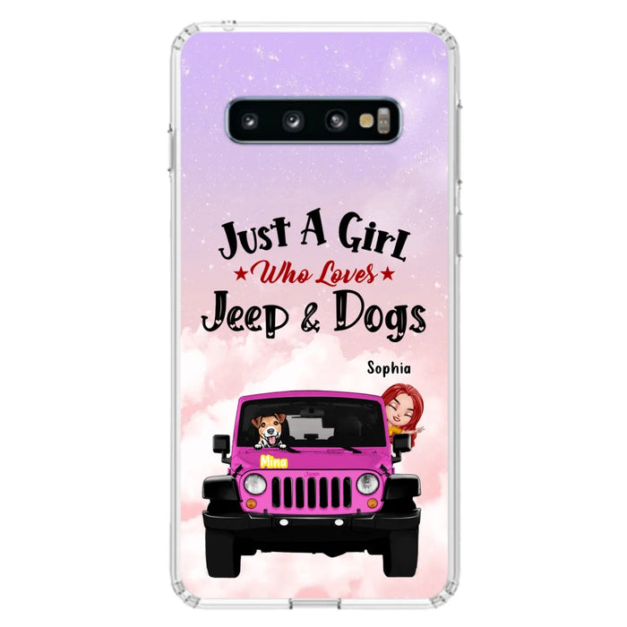 Custom Personalized Dog Mom & Off-road Phone Case- Up to 5 Dogs - Best Gift For Dog Lovers/Mother's Day - Just A Girl - Cases For iPhone And Samsung