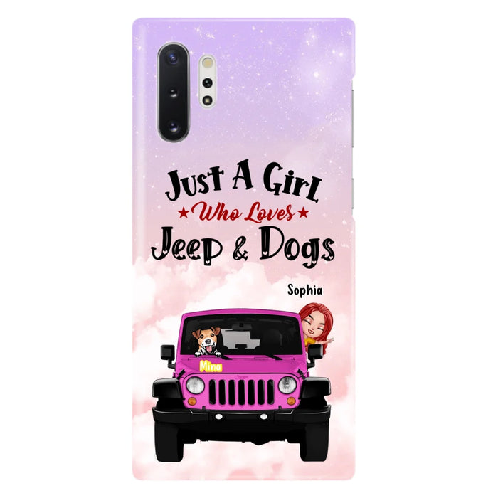 Custom Personalized Dog Mom & Off-road Phone Case- Up to 5 Dogs - Best Gift For Dog Lovers/Mother's Day - Just A Girl - Cases For iPhone And Samsung