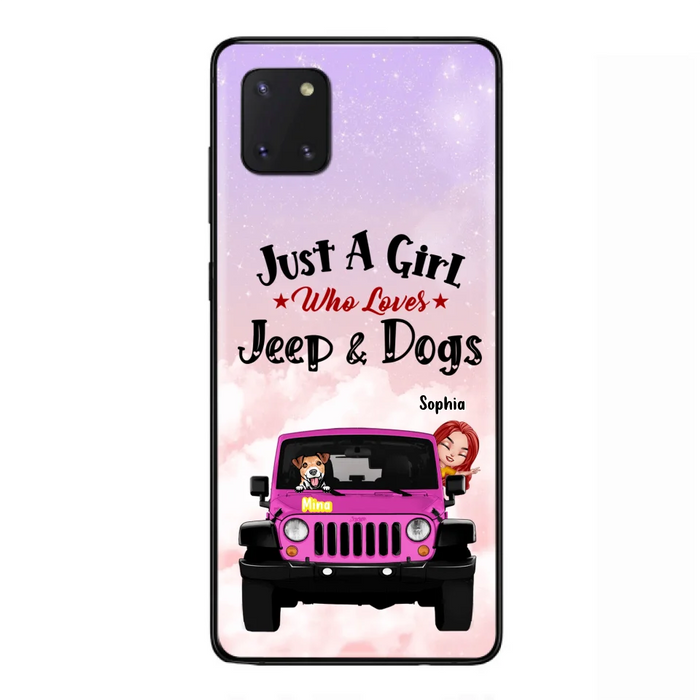 Custom Personalized Dog Mom & Off-road Phone Case- Up to 5 Dogs - Best Gift For Dog Lovers/Mother's Day - Just A Girl - Cases For iPhone And Samsung