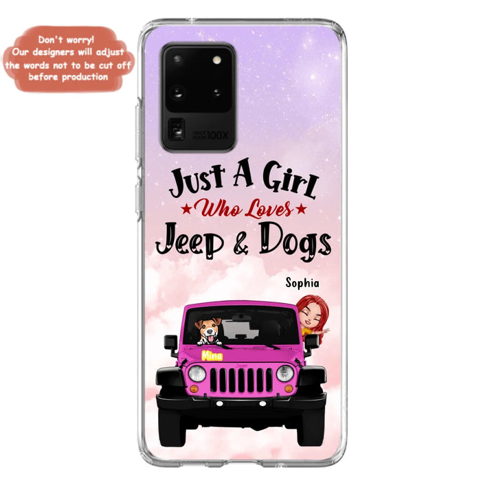 Custom Personalized Dog Mom & Off-road Phone Case- Up to 5 Dogs - Best Gift For Dog Lovers/Mother's Day - Just A Girl - Cases For iPhone And Samsung