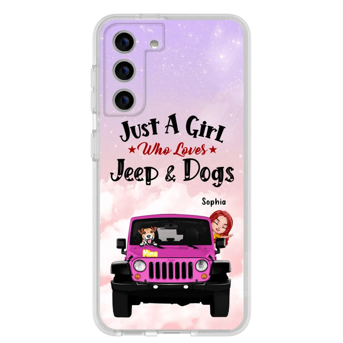 Custom Personalized Dog Mom & Off-road Phone Case- Up to 5 Dogs - Best Gift For Dog Lovers/Mother's Day - Just A Girl - Cases For iPhone And Samsung