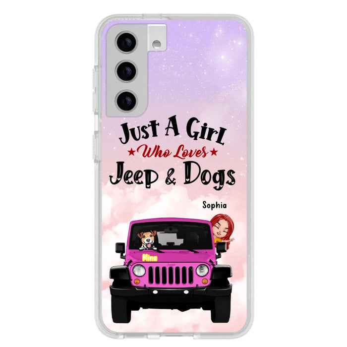 Custom Personalized Dog Mom & Off-road Phone Case- Up to 5 Dogs - Best Gift For Dog Lovers/Mother's Day - Just A Girl - Cases For iPhone And Samsung