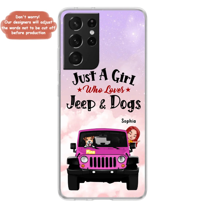 Custom Personalized Dog Mom & Off-road Phone Case- Up to 5 Dogs - Best Gift For Dog Lovers/Mother's Day - Just A Girl - Cases For iPhone And Samsung