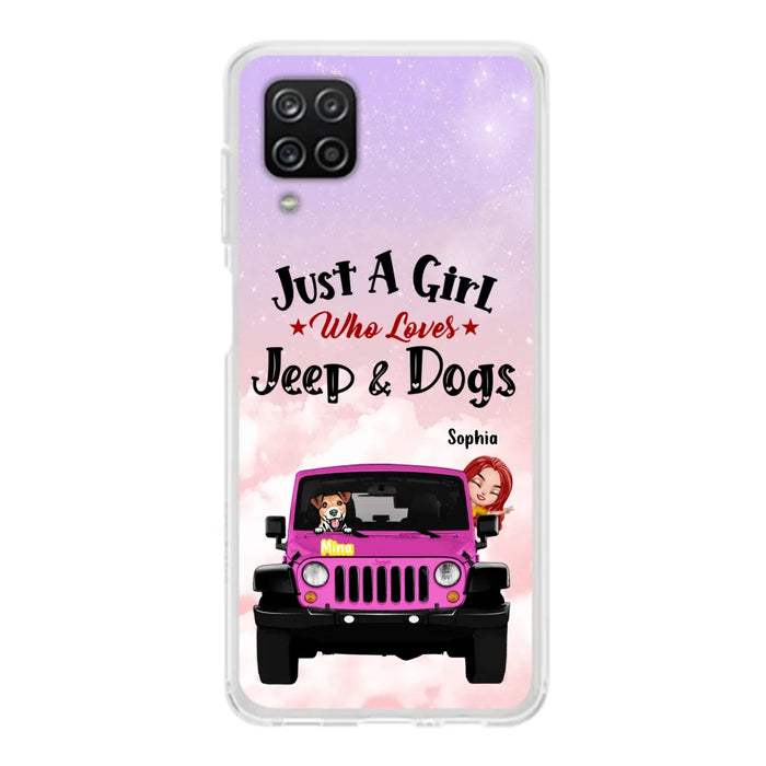 Custom Personalized Dog Mom & Off-road Phone Case- Up to 5 Dogs - Best Gift For Dog Lovers/Mother's Day - Just A Girl - Cases For iPhone And Samsung