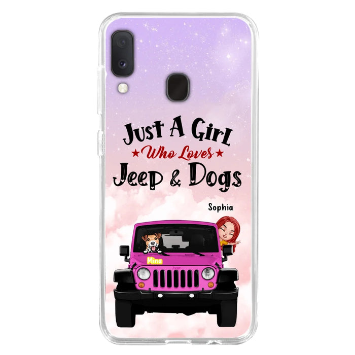 Custom Personalized Dog Mom & Off-road Phone Case- Up to 5 Dogs - Best Gift For Dog Lovers/Mother's Day - Just A Girl - Cases For iPhone And Samsung