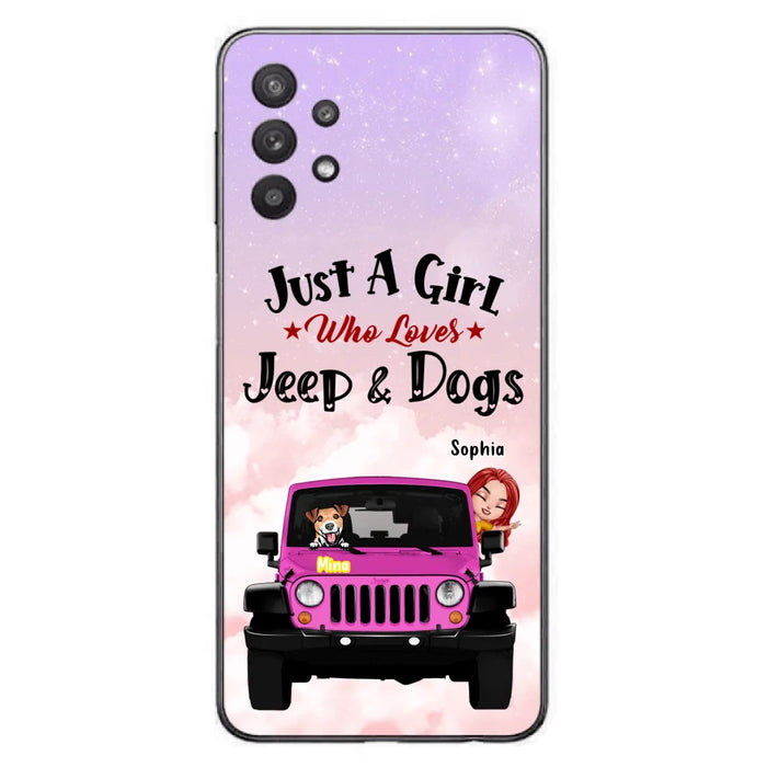 Custom Personalized Dog Mom & Off-road Phone Case- Up to 5 Dogs - Best Gift For Dog Lovers/Mother's Day - Just A Girl - Cases For iPhone And Samsung