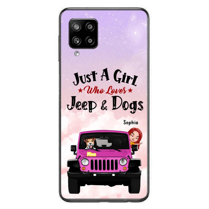 Custom Personalized Dog Mom & Off-road Phone Case- Up to 5 Dogs - Best Gift For Dog Lovers/Mother's Day - Just A Girl - Cases For iPhone And Samsung