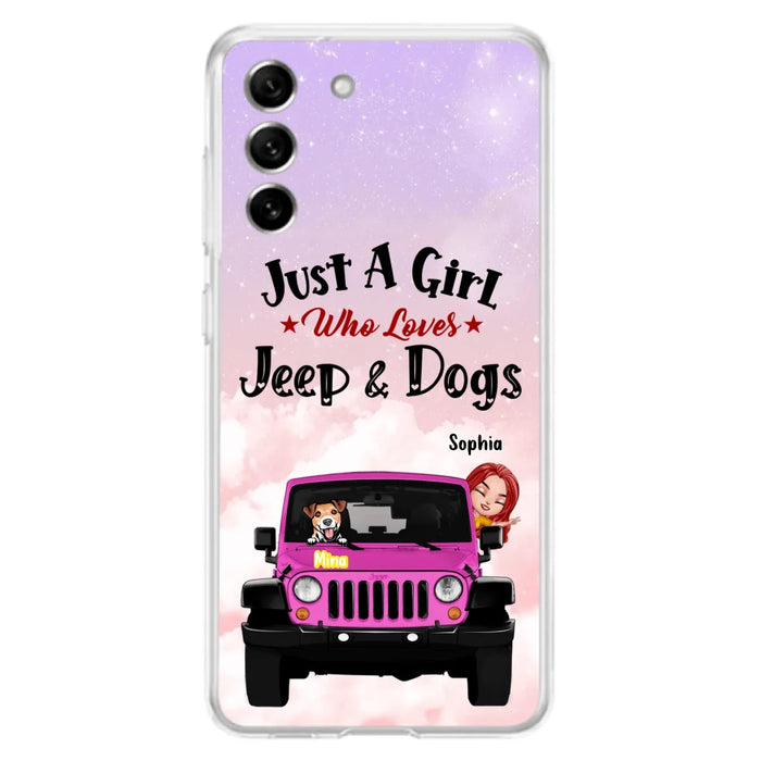 Custom Personalized Dog Mom & Off-road Phone Case- Up to 5 Dogs - Best Gift For Dog Lovers/Mother's Day - Just A Girl - Cases For iPhone And Samsung