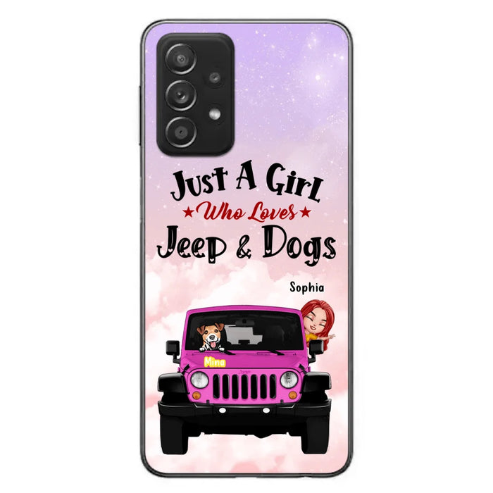 Custom Personalized Dog Mom & Off-road Phone Case- Up to 5 Dogs - Best Gift For Dog Lovers/Mother's Day - Just A Girl - Cases For iPhone And Samsung