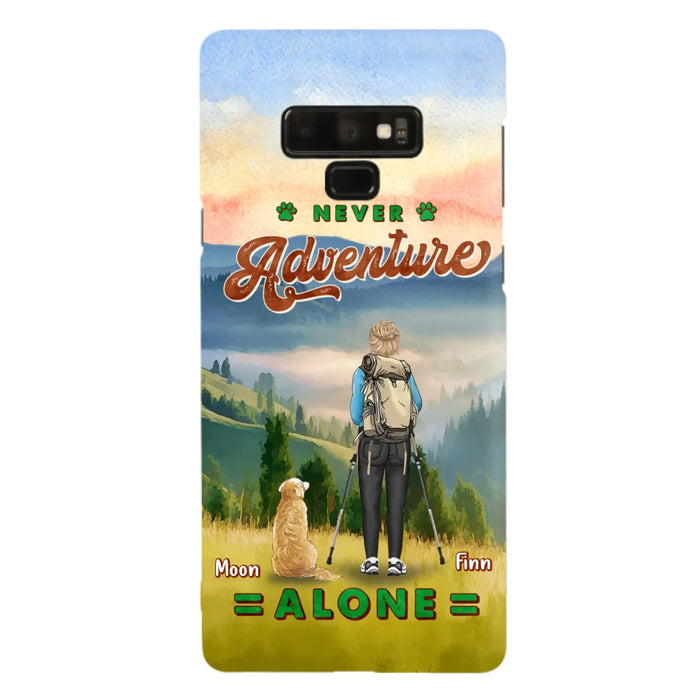 Custom Personalized Solo Hiking With Dogs Phone Case - Woman/Man With Upto 4 Dogs - Gift Idea For Hiking Lovers - Cases For iPhone and Samsung