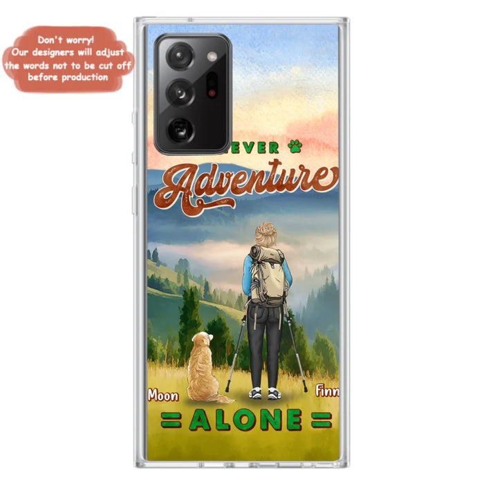 Custom Personalized Solo Hiking With Dogs Phone Case - Woman/Man With Upto 4 Dogs - Gift Idea For Hiking Lovers - Cases For iPhone and Samsung